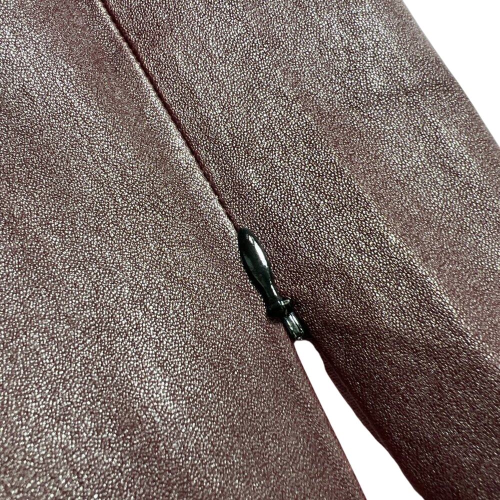 Mackage Lamb Leather Skinny Pants Size 8 Maroon Stretch Zip Luxe Leggings CANADA - Picture 6 of 13